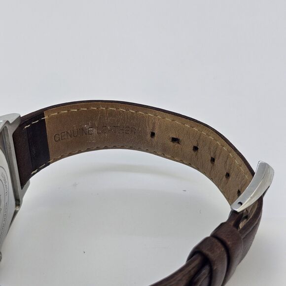 Vince Camuto Men's Watch 38MM Blue Dial Date Brown Leather Bands New Battery - Picture 14 of 15